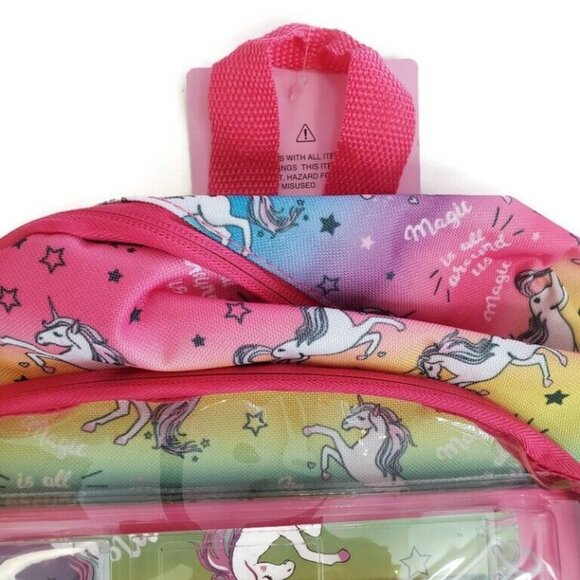 Alex & Jack 12 Piece Value Set Girls Unicorn 17" Backpack Pink - Picture 3 of 4